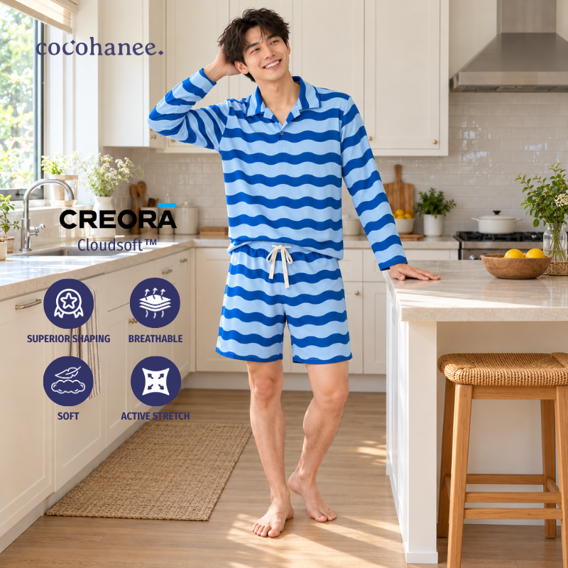 Cocohanee Classic Summer Vibe - Lune Oversize Chill Pajamas Jelly Wave