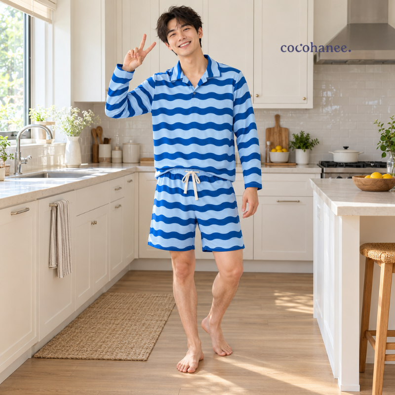 Cocohanee Classic Summer Vibe - Lune Oversize Chill Pajamas Jelly Wave
