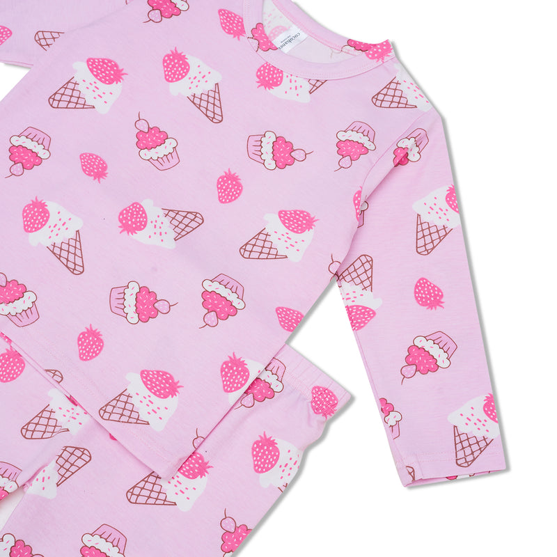 Cocohanee - Creamy Strawberry Long Pajamas - Piyama Tidur Anak