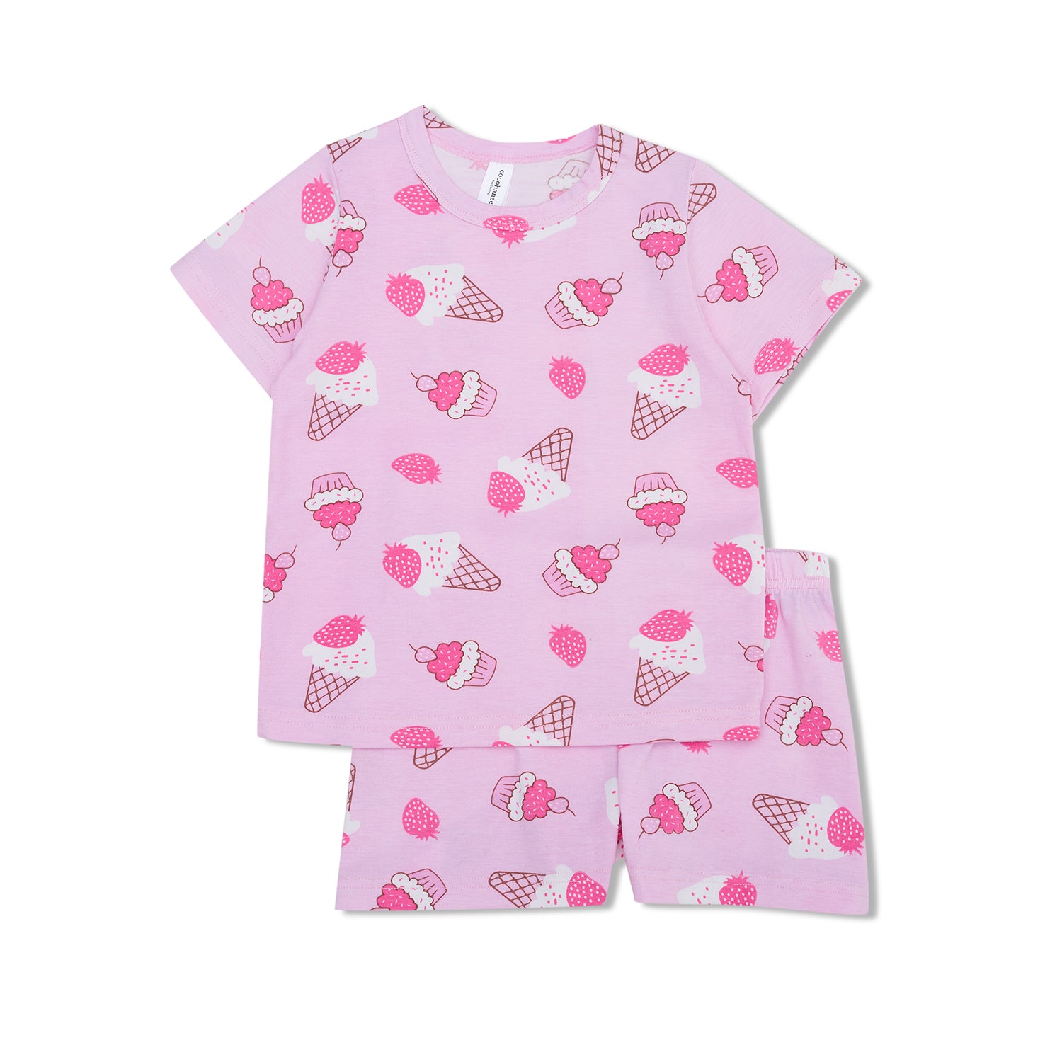 Cocohanee - Creamy Strawberry Short Pajamas - Piyama Tidur Anak