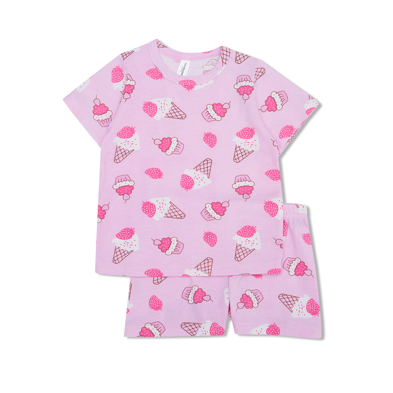 Cocohanee - Creamy Strawberry Short Pajamas - Piyama Tidur Anak