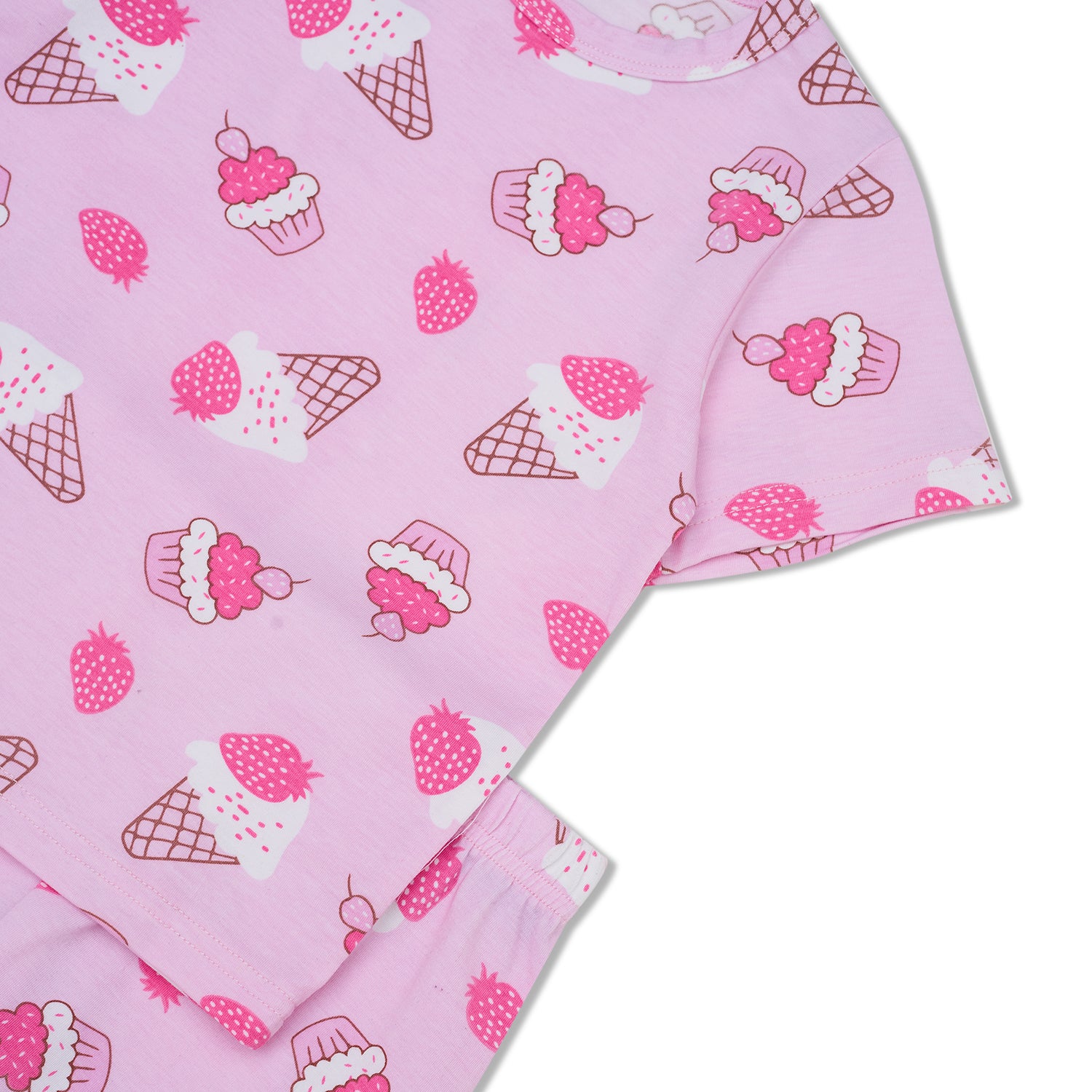 Cocohanee - Creamy Strawberry Short Pajamas - Piyama Tidur Anak