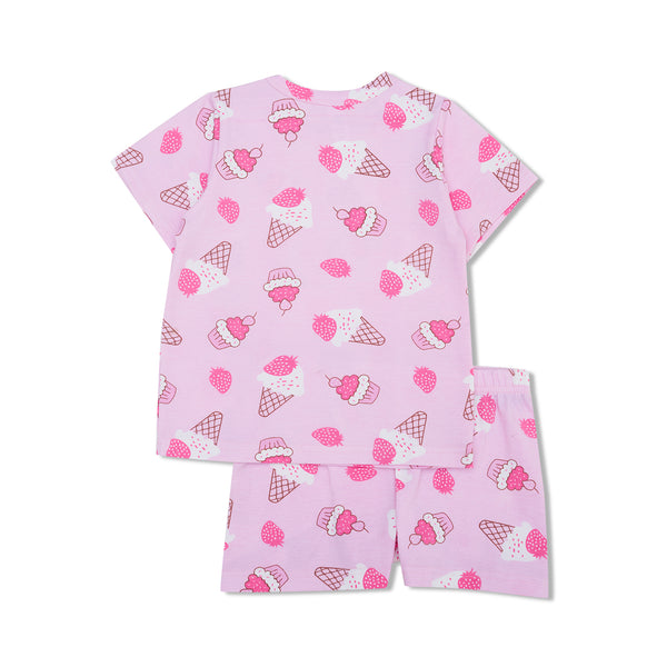 Cocohanee - Creamy Strawberry Short Pajamas - Piyama Tidur Anak