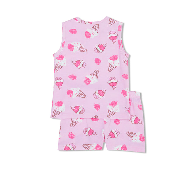 Cocohanee - Creamy Strawberry Sleeveless Set - Setelan Anak Tanpa Lengan