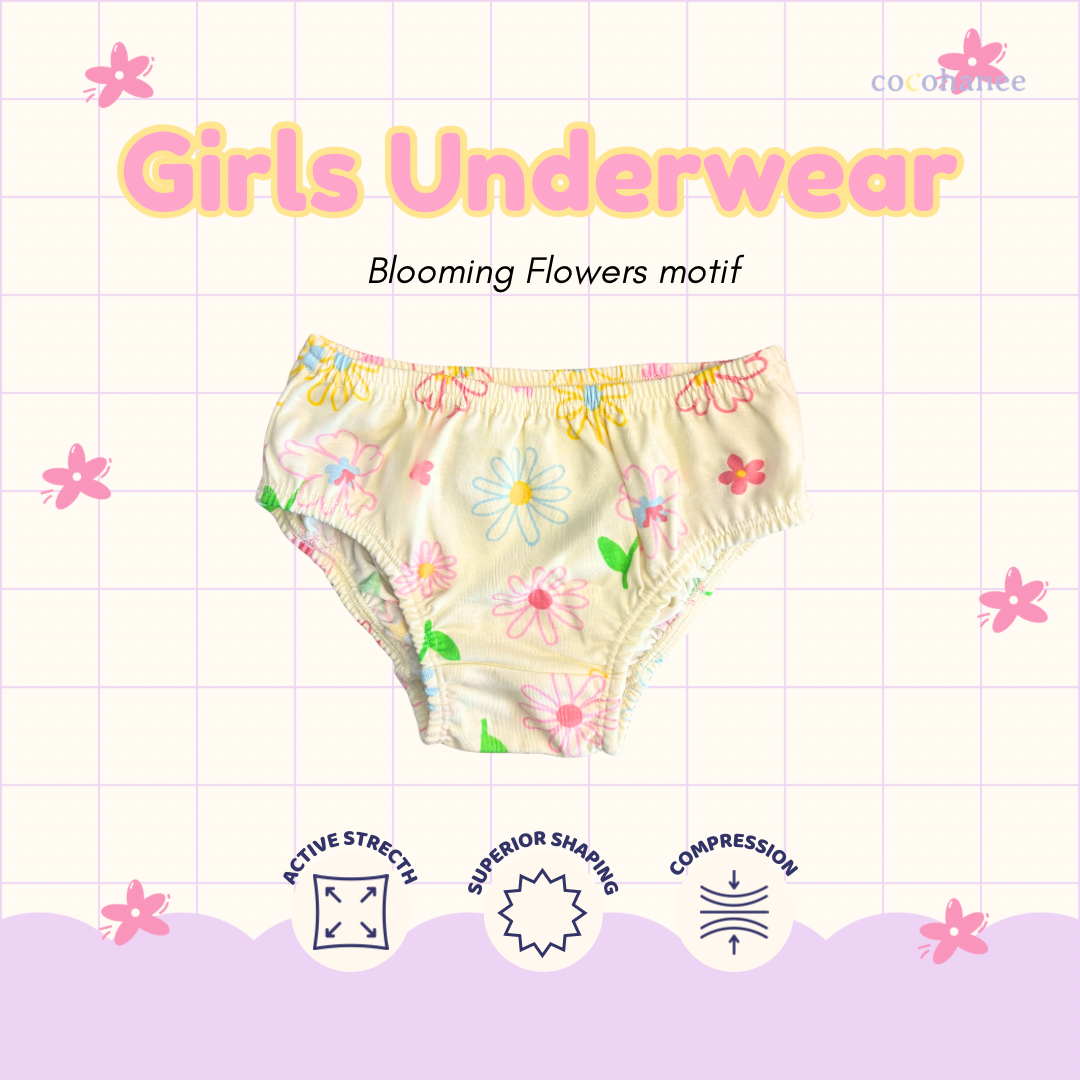 Cocohanee - Pastel Flower - Underwear Triangle (3 in 1) - Celana Dalam Anak Perempuan