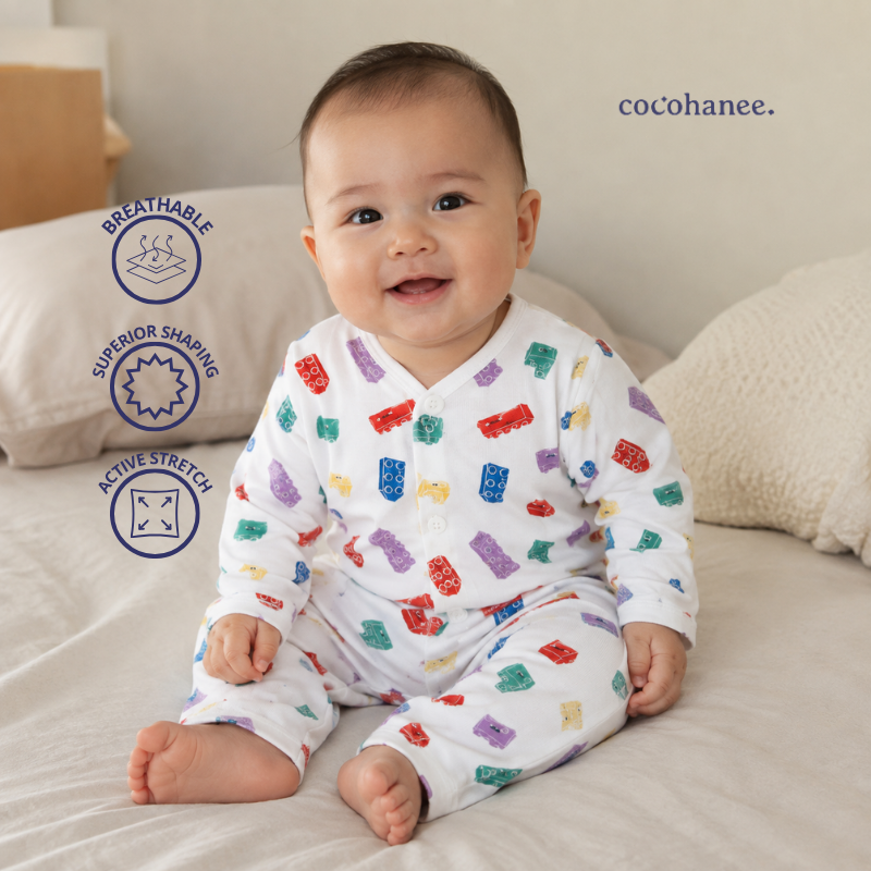 Cocohanee Wonderverse - Long Button Down Pajamas Block Buddies