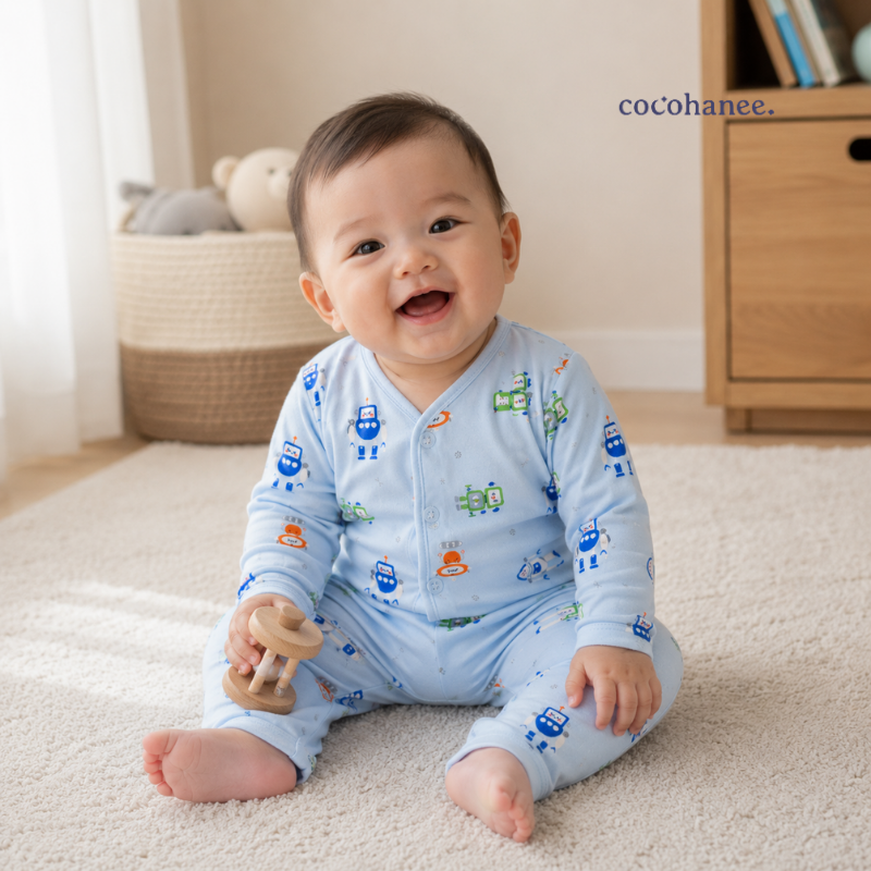 Cocohanee Wonderverse - Long Button Down Pajamas Robo Pals