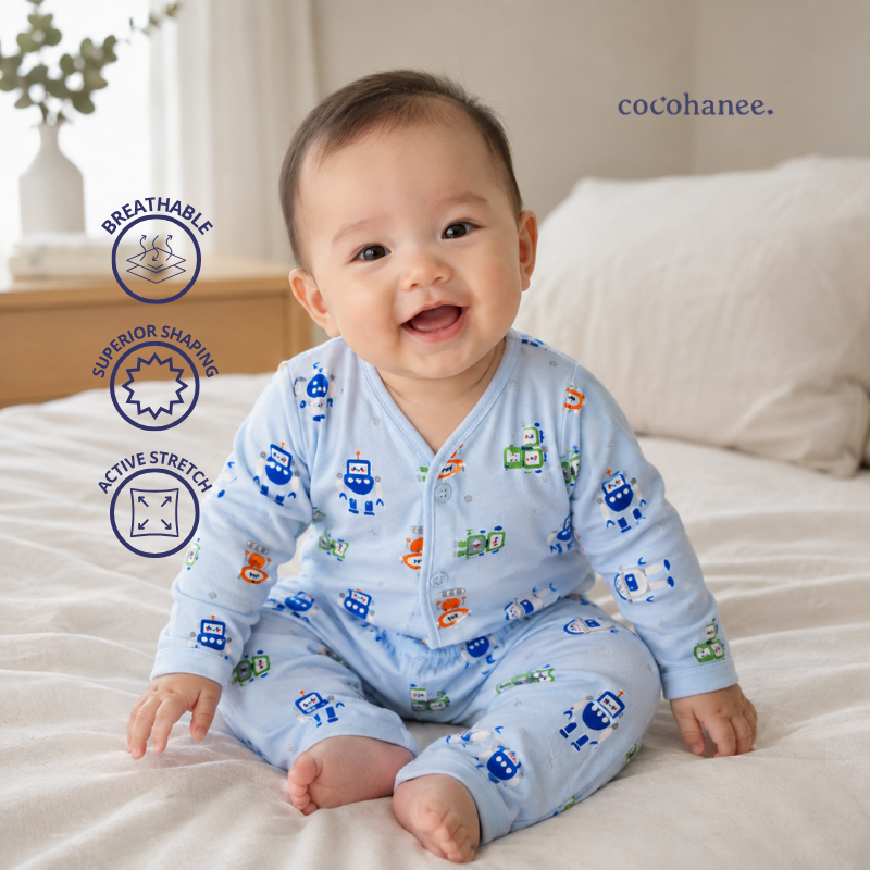 Cocohanee Wonderverse - Long Button Down Pajamas Robo Pals