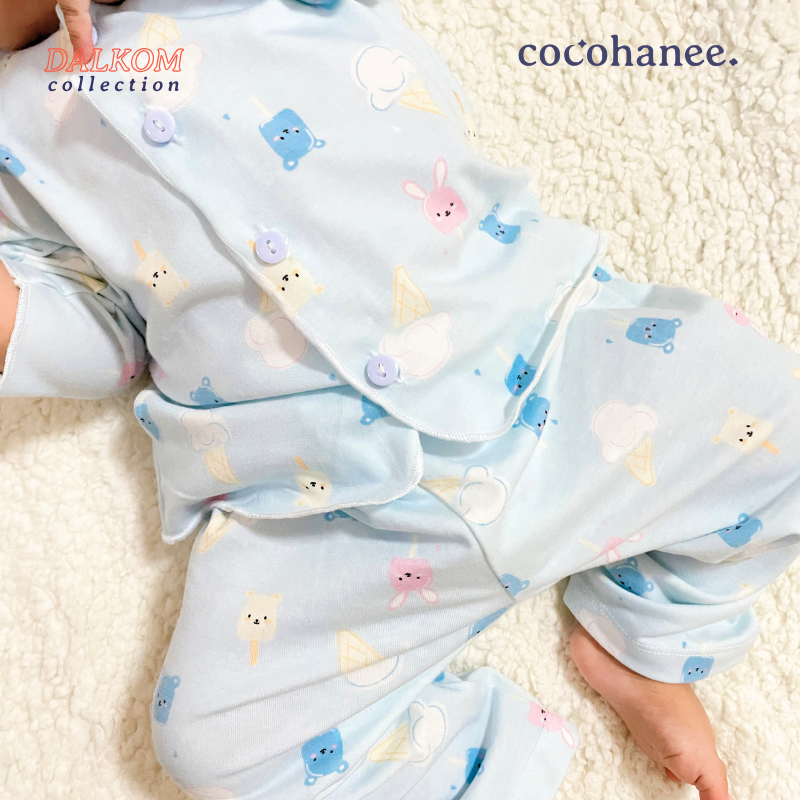 Popsicle - Baby Long Button Down Pajamas - Piyama Bayi Motif