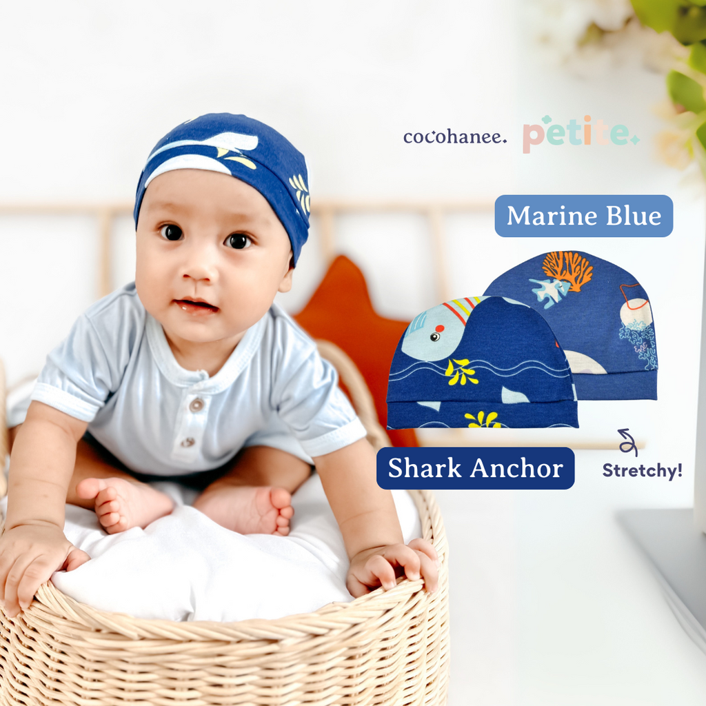 Cocohanee - Beneath the Waves Beanie - Topi Kupluk Bayi dan Anak