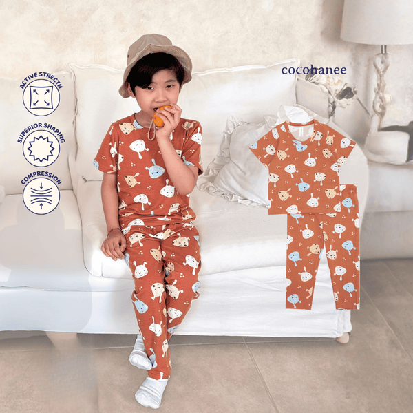 Cocohanee - Brown Puppies Cozy Pajamas - Piyama Tidur Anak
