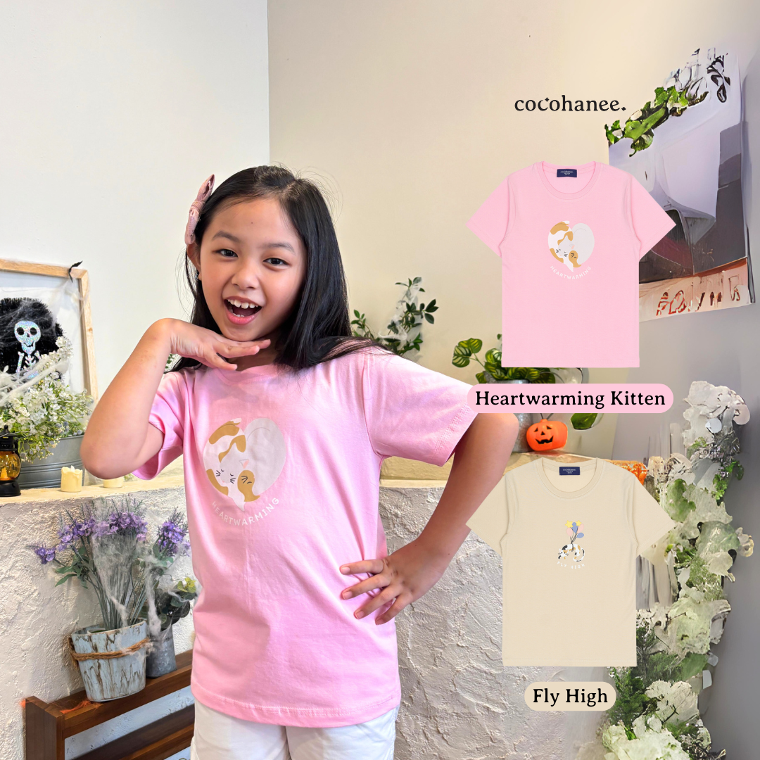 Cocohanee - Purrfect Cats Short T-Shirt - Kaos Lengan Pendek Anak - Atasan Lengan Pendek Anak