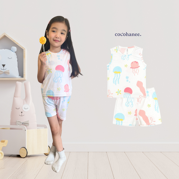 Cocohanee - Jelly Fish Sleeveless Set - Setelan Anak Tanpa Lengan