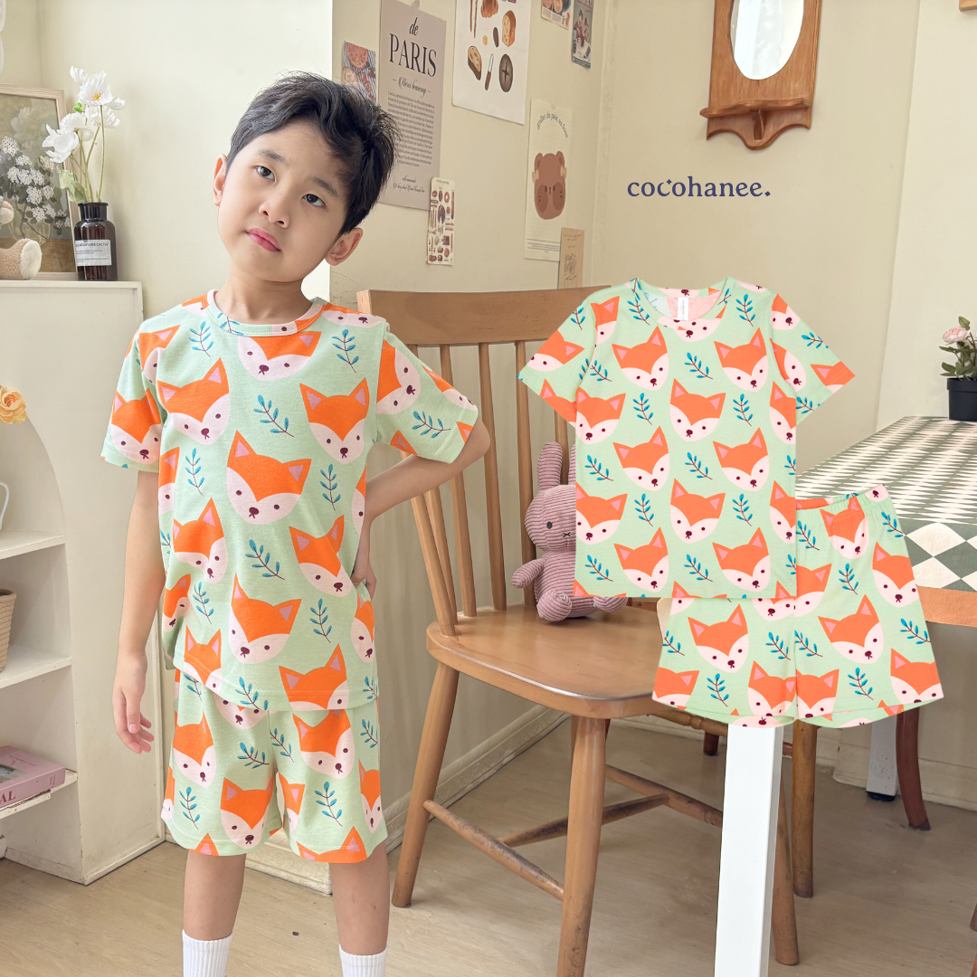 Cocohanee - Mr Fox Short Pajamas - Piyama Tidur Anak