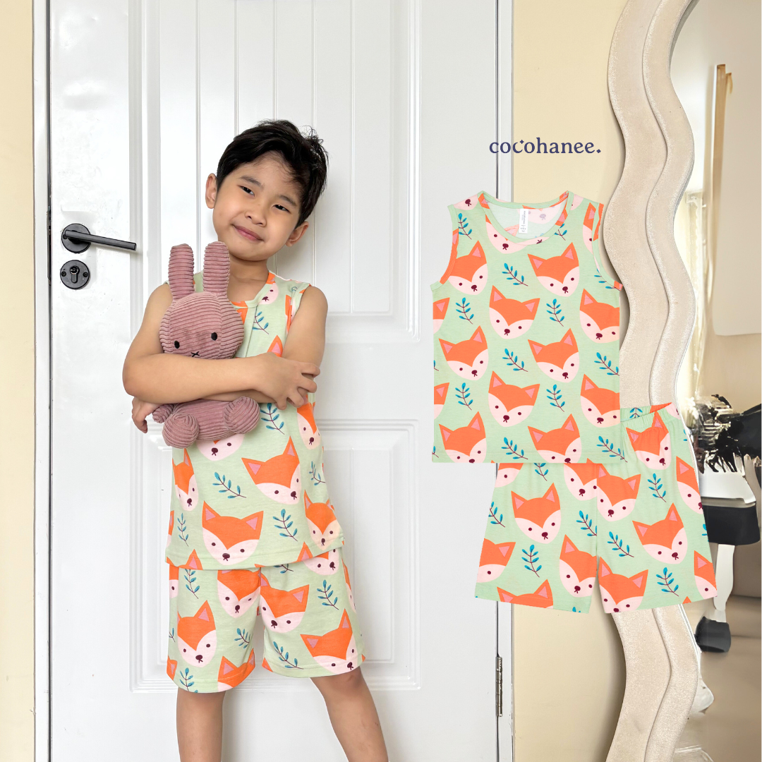 Cocohanee - Mr Fox Sleeveless Set - Setelan Anak Tanpa Lengan