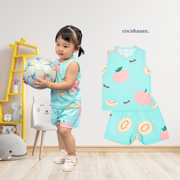 Cocohanee - Peach Perfect Sleeveless Set - Setelan Anak Tanpa Lengan