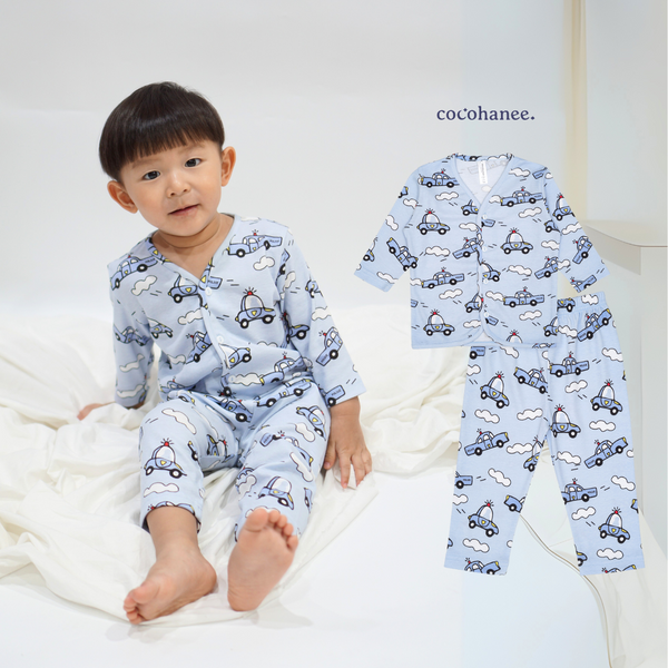 Cocohanee - Road To The Sky Button Down Long Pajamas - Piyama Bayi dan Anak dengan Kancing Depan