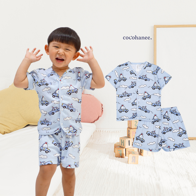 Cocohanee - Road To The Sky Button Down Short Pajamas - Piyama Bayi dan Anak dengan Kancing Depan