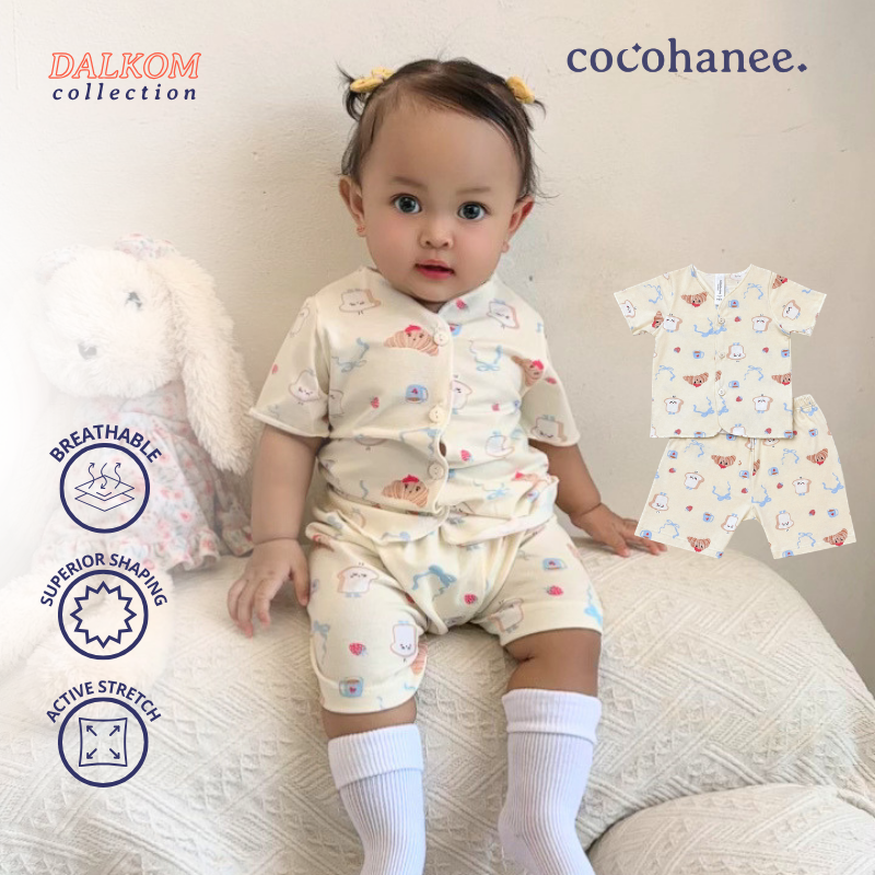 Croissant - Baby Short Button Down Pajamas - Piyama Bayi Motif