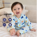 Cocohanee Wonderverse - Long Button Down Pajamas Fold Friends