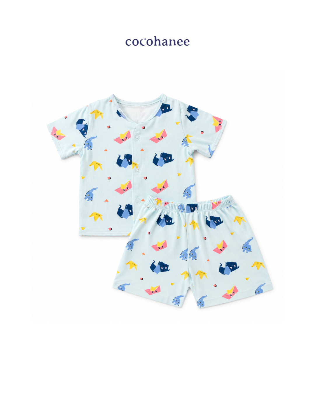Cocohanee Wonderverse - Short Button Down Pajamas Fold Friends