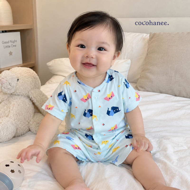 Cocohanee Wonderverse - Short Button Down Pajamas Fold Friends