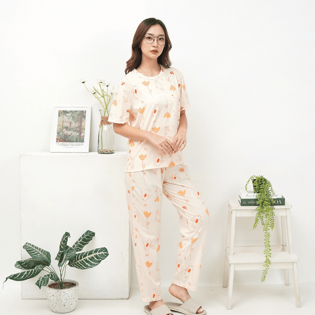 Bunny Petals - Lune Cozy - Piyama Tidur Dewasa