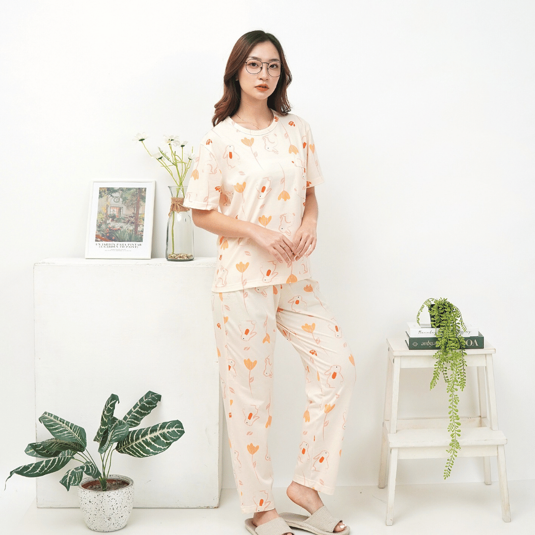 Bunny Petals - Lune Cozy - Piyama Tidur Dewasa