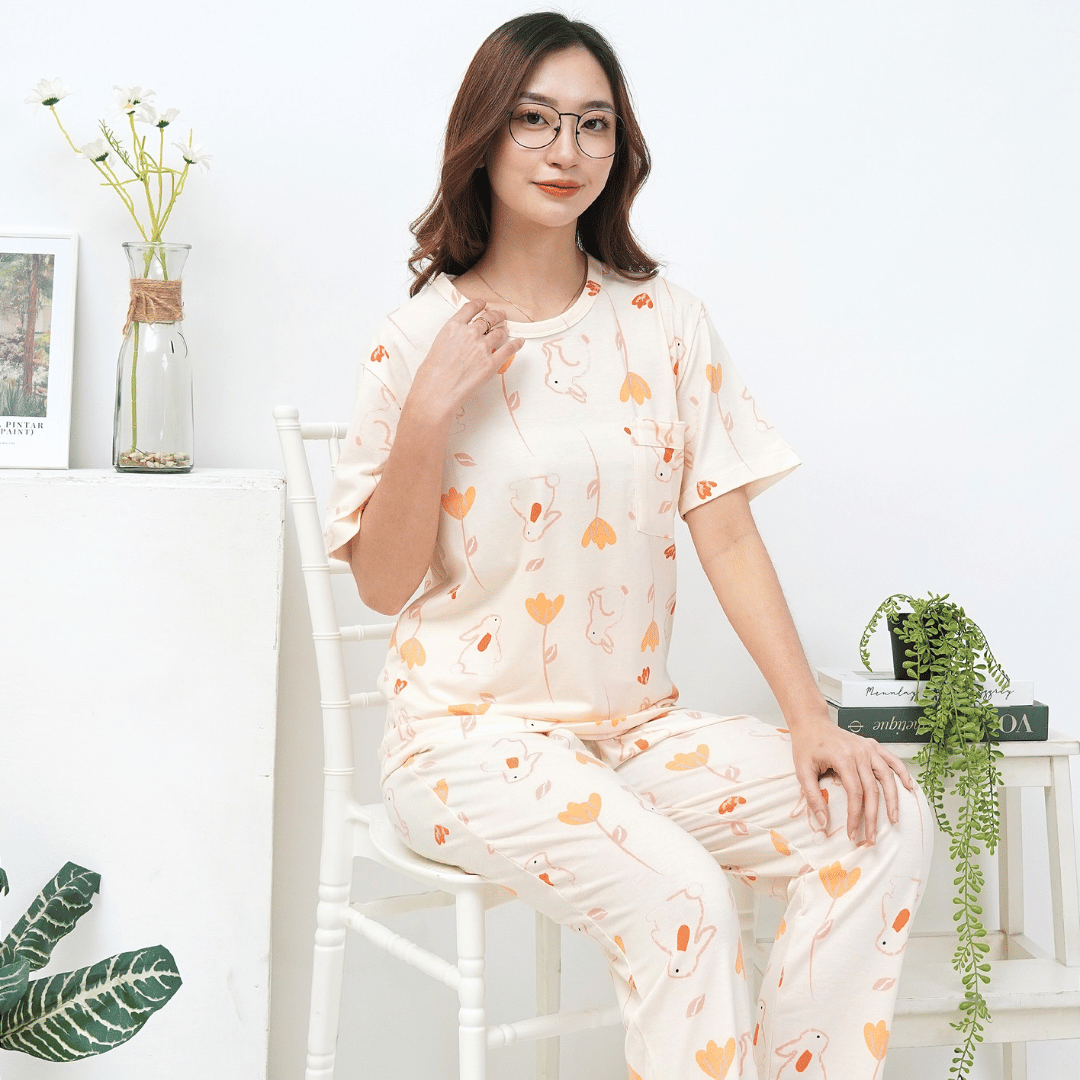 Bunny Petals - Lune Cozy - Piyama Tidur Dewasa