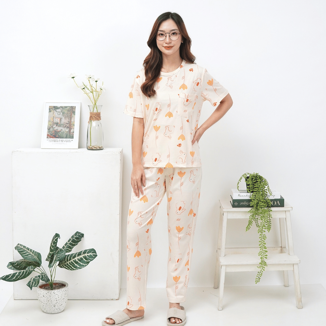 Bunny Petals - Lune Cozy - Piyama Tidur Dewasa