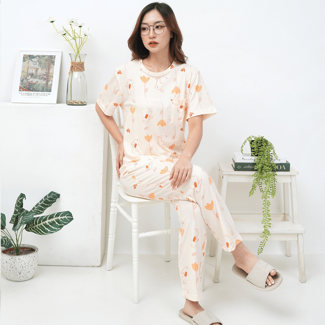 Bunny Petals - Lune Cozy - Piyama Tidur Dewasa