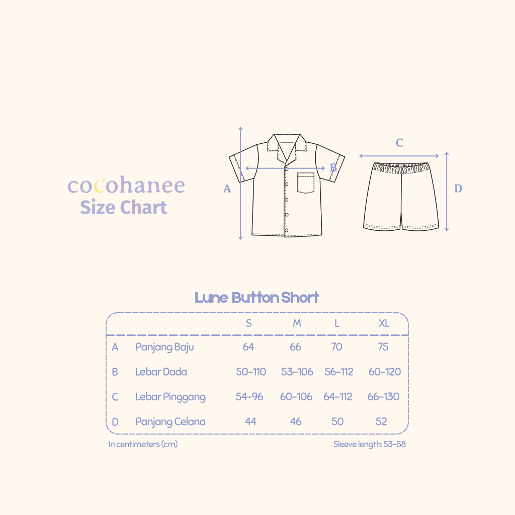 Fox & Wolf - Lune Button Short - Piyama Tidur Dewasa