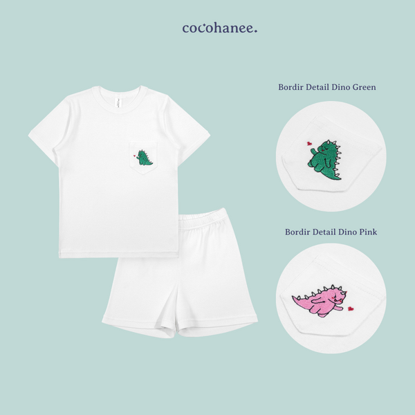 Cocohanee - Dino Couple Short Pajamas - Piyama Tidur Anak