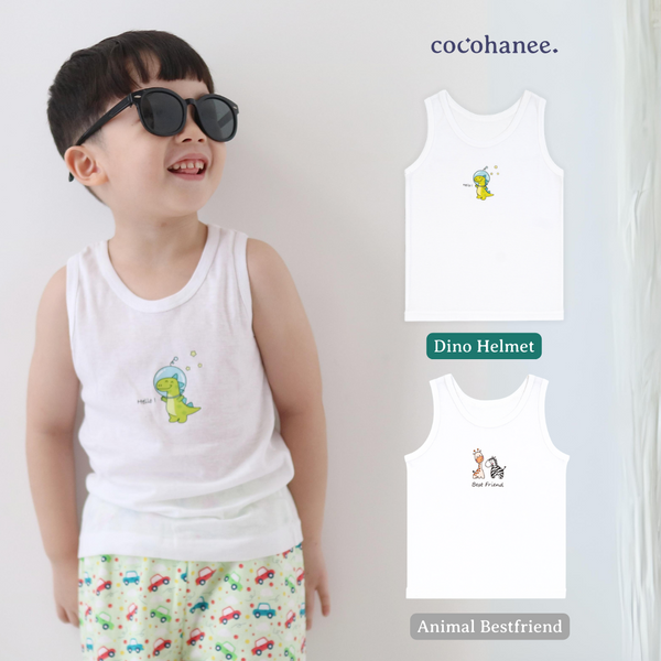 Cocohanee - Boys World Sleeveless Top - Pakaian Dalam Anak - Singlet Anak