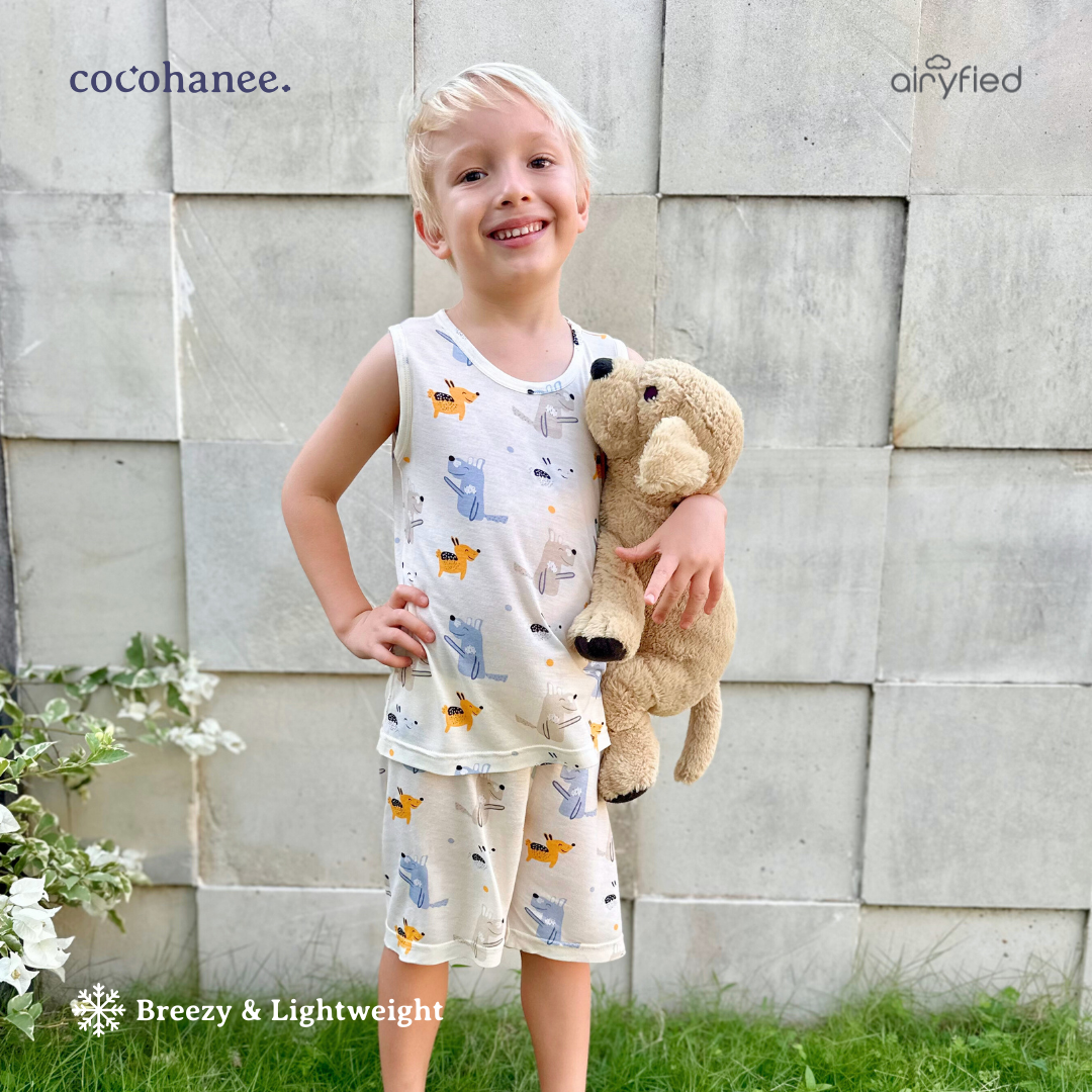 Cocohanee - Woof Woof Sleeveless Pajamas - Baju Tanpa Lengan Anak