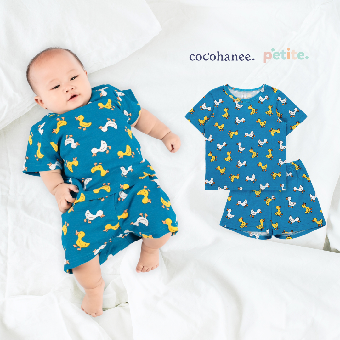 Cocohanee - Walky Ducky Baby Short Pajamas - Piyama Tidur Bayi