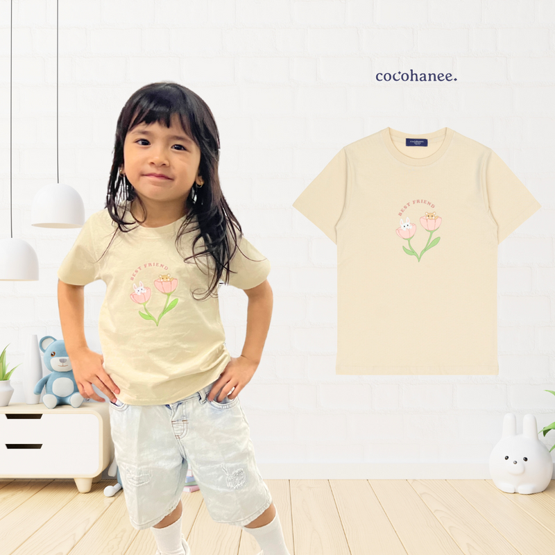 Cocohanee - Springtime Bloom Short T-Shirt - Kaos Lengan Pendek Anak - Atasan Lengan Pendek Anak