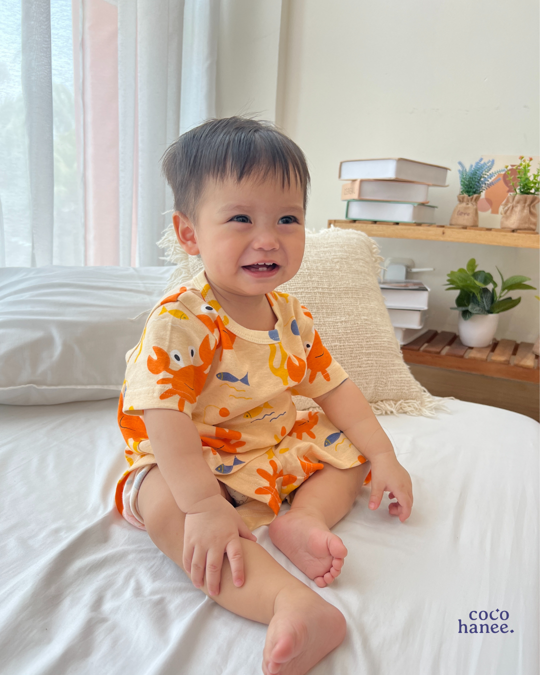 Cocohanee - Mr Craby Baby Short Pajamas - Piyama Tidur Bayi