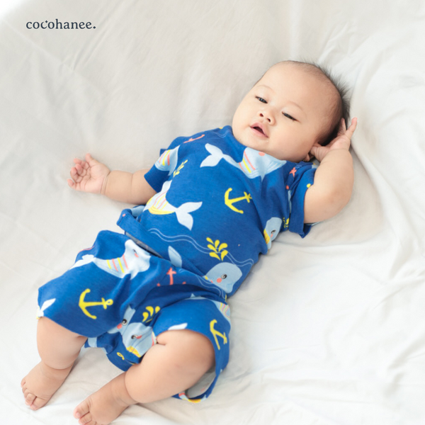 Cocohanee - Shark Anchor Baby Short Pajamas - Piyama Tidur Bayi