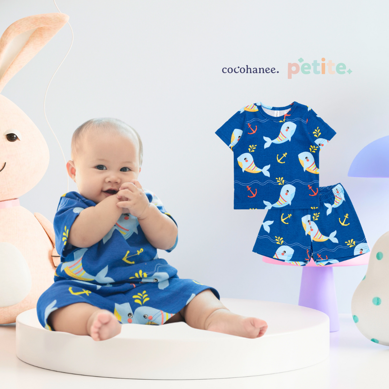 Cocohanee - Shark Anchor Baby Short Pajamas - Piyama Tidur Bayi