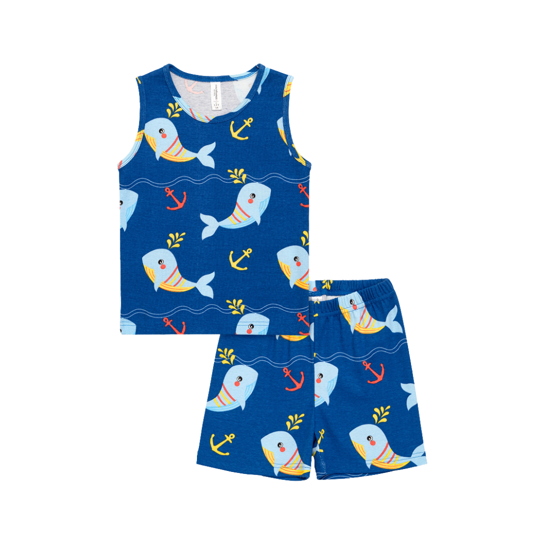 Cocohanee - Shark Anchor Sleeveless Set - Setelan Anak Tanpa Lengan