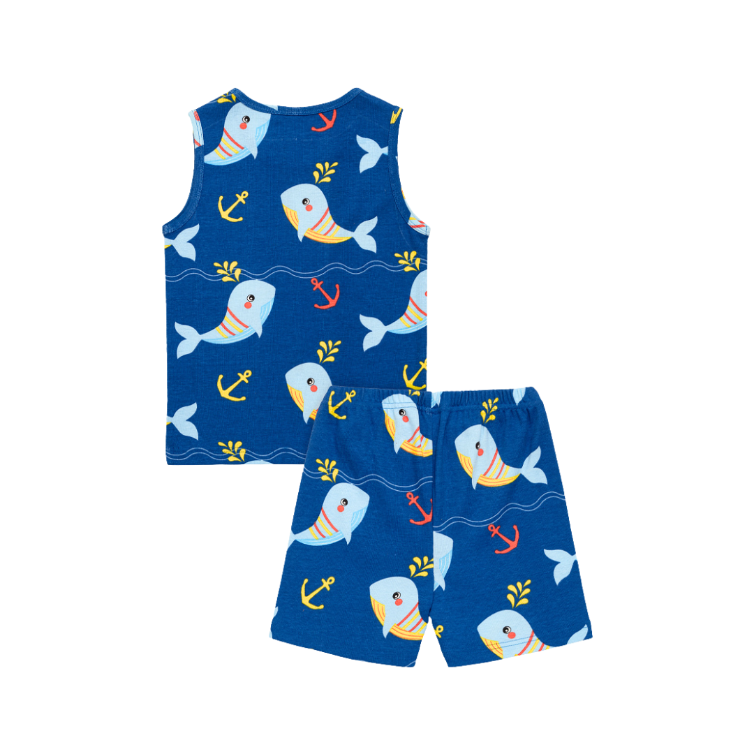 Cocohanee - Shark Anchor Sleeveless Set - Setelan Anak Tanpa Lengan