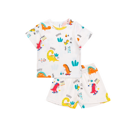 Cocohanee - Orange Dino Baby Short Pajamas - Piyama Tidur Bayi