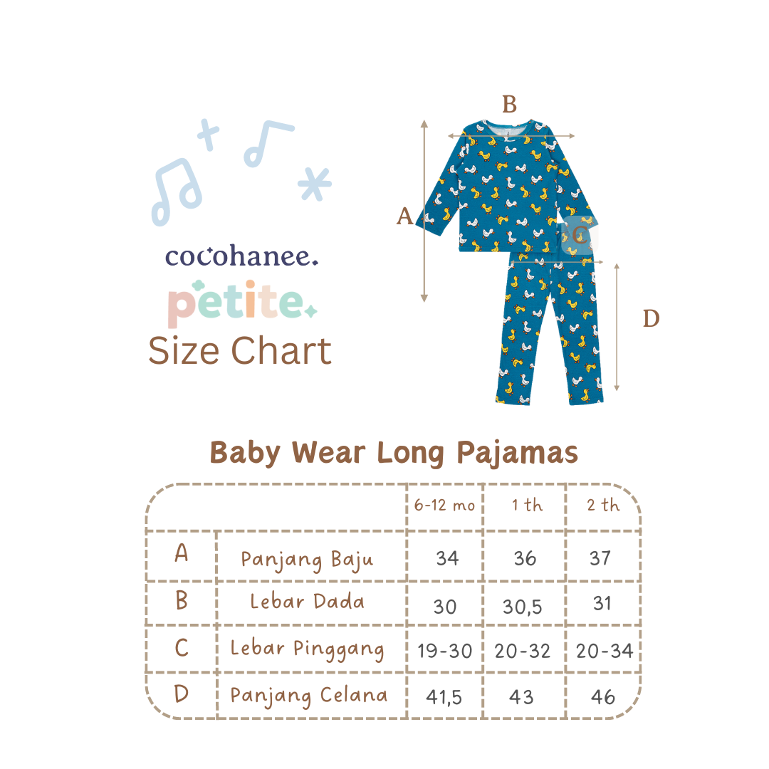 Cocohanee - Orange Dino Baby Long Pajamas - Piyama Tidur Bayi