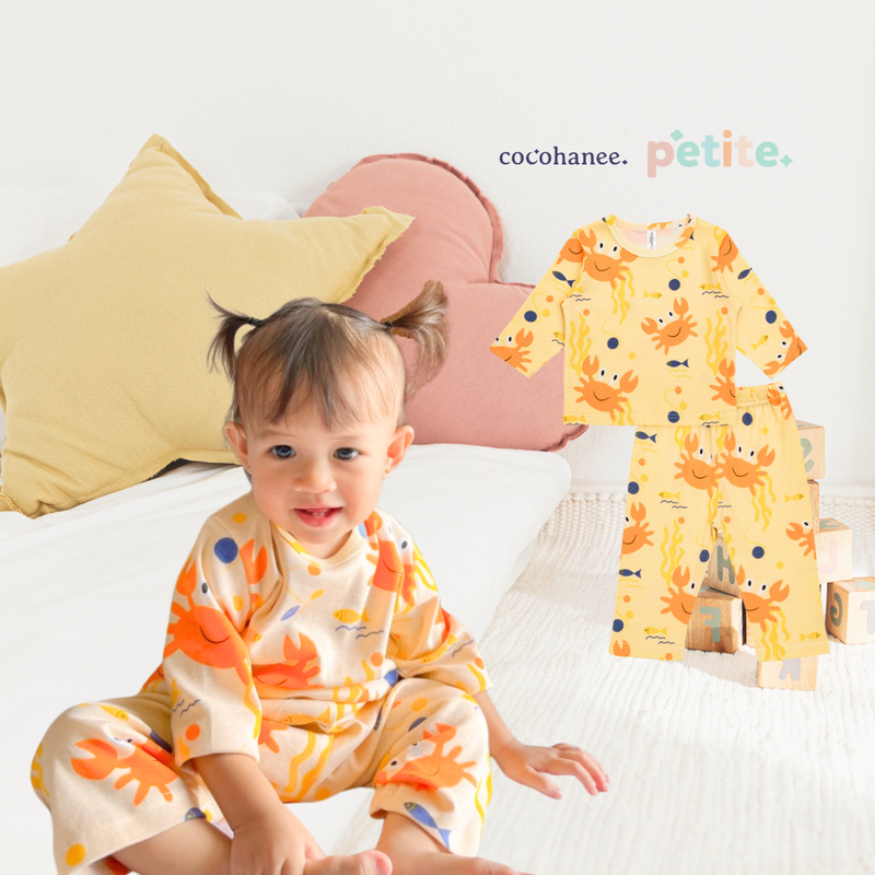 Cocohanee - Mr Craby Baby Long Pajamas - Piyama Tidur Bayi