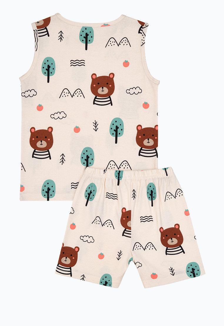 Cocohanee - Bears Sleeveless Set - Setelan Anak Tanpa Lengan