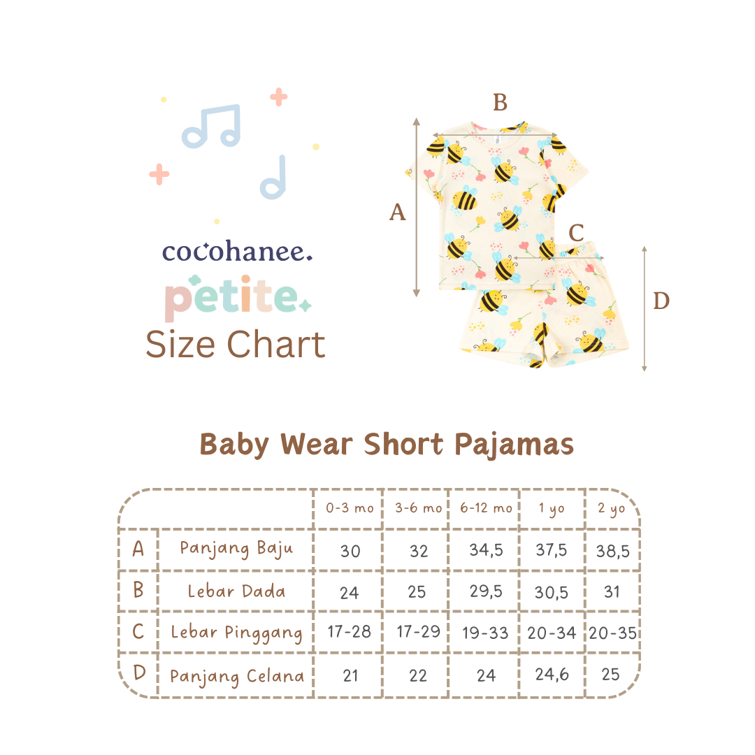 Cocohanee - Coco Moonlight Baby Short Pajamas - Piyama Tidur Bayi