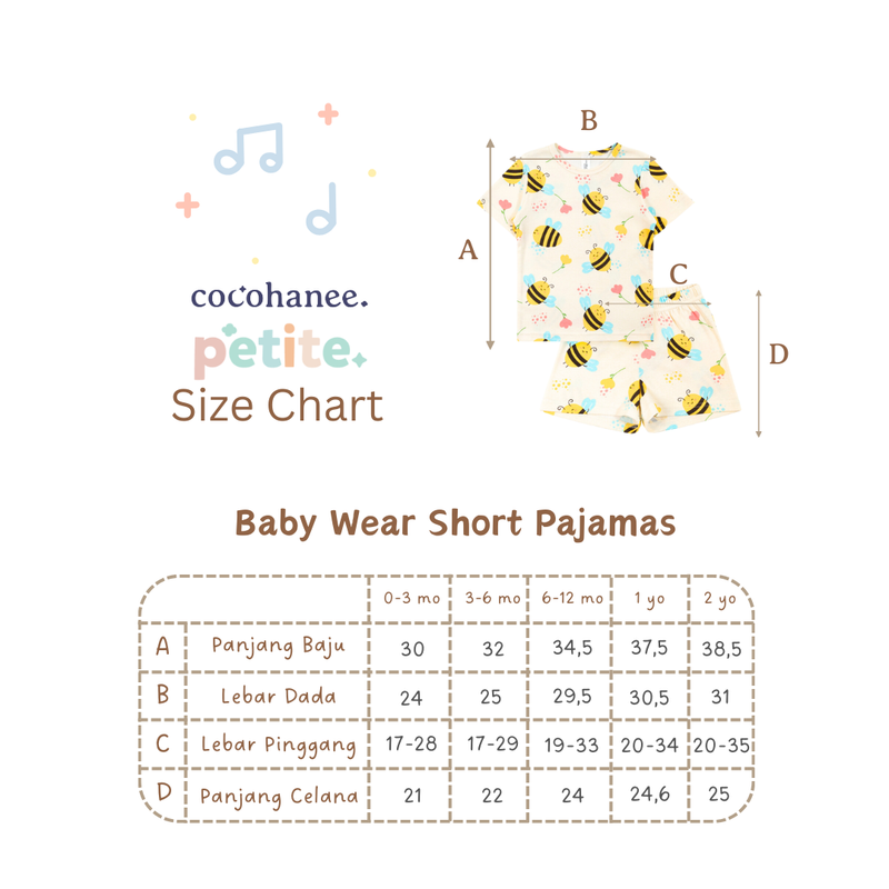 Cocohanee - Coco Moonlight Baby Short Pajamas - Piyama Tidur Bayi