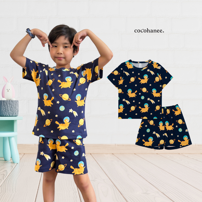 Cocohanee - Galaxy Cat Short Pajamas - Piyama Tidur Anak