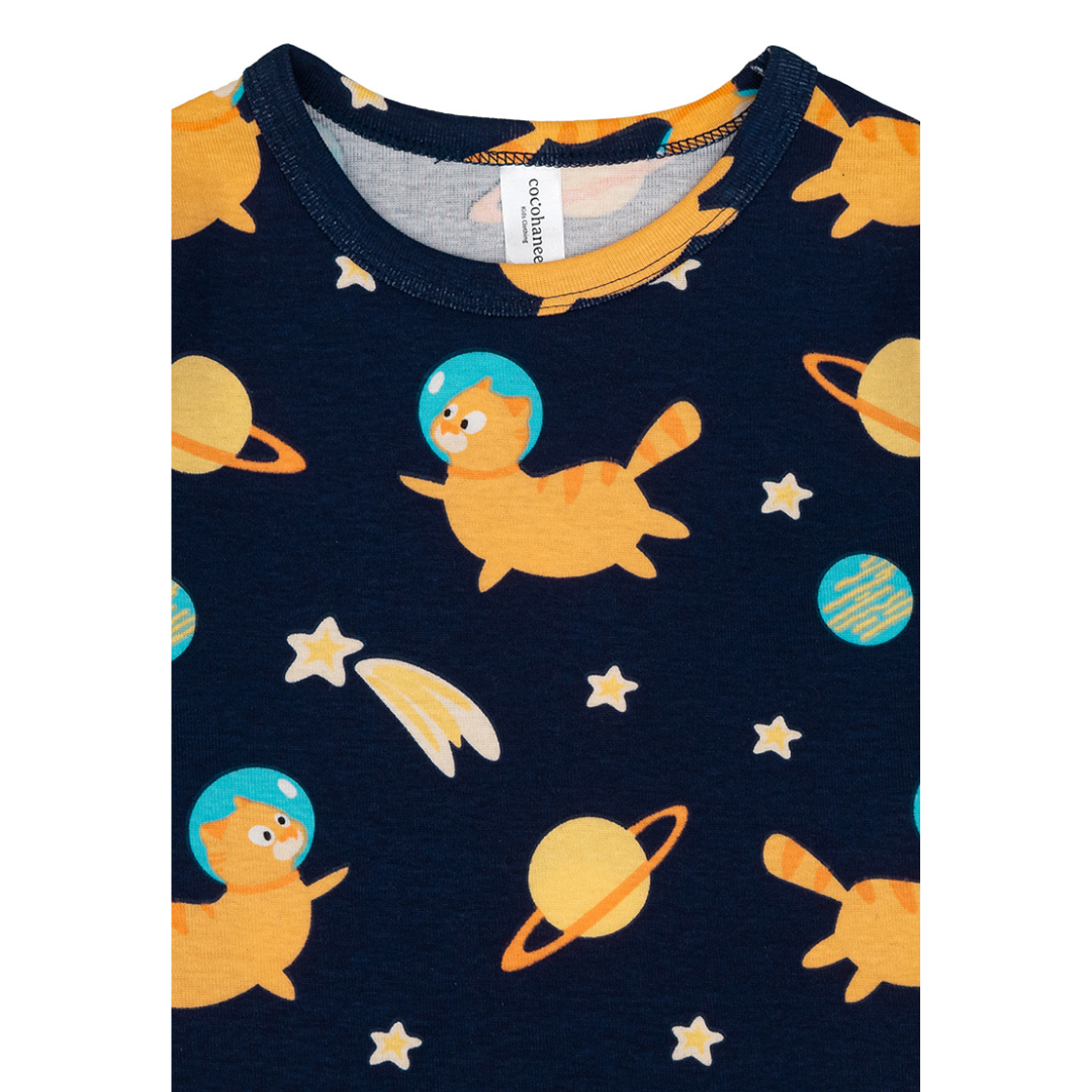 Cocohanee - Galaxy Cat Baby Long Pajamas - Piyama Tidur Bayi